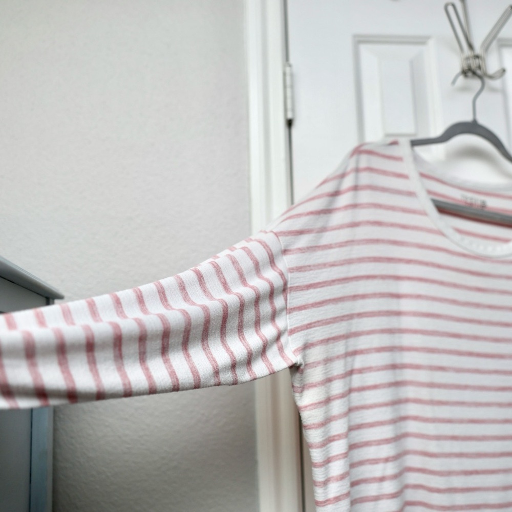 🔥3/$15 Time & Tru pink & White Stripe soft long sleeve Tee plus size xxl / 20 - Picture 6 of 12